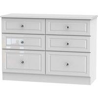 Welcome Furniture Ready Assembled Berryfield 6-Drawer Chest - White, White
