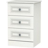 Welcome Furniture Ready Assembled Otega 3-Drawer Bedside Table - White, White