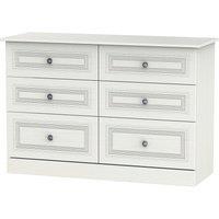 Welcome Furniture Ready Assembled Otega 6-Drawer Midi Chest of Drawers -White