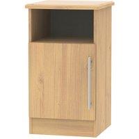 Welcome Furniture Ready Assembled Edina 1-Door Bedside Table - Modern Oak, Brown