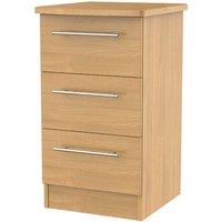 Welcome Furniture Ready Assembled Edina 3-Drawer Bedside Table - Modern Oak, Brown
