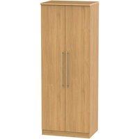 Welcome Furniture Ready Assembled Edina Tall 2-Door Wardrobe - Modern Oak, Brown