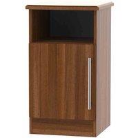 Welcome Furniture Ready Assembled Edina 1-Door Bedside Table - Walnut, Brown