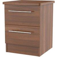 Welcome Furniture Ready Assembled Edina 2-Drawer Bedside Table -Walnut, Brown