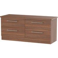 Welcome Furniture Ready Assembled Edina 4-Drawer Midi Chest of Drawers - Walnut, Brown