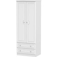 Welcome Furniture Ready Assembled Montego 2-Door 2-Drawer Gents Wardrobe - White, White