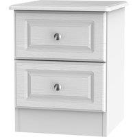Welcome Furniture Ready Assembled Montego 2-Drawer Bedside Table - White, White