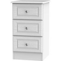 Welcome Furniture Ready Assembled Montego 3-Drawer Bedside Table - White, White