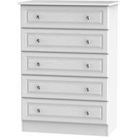 Welcome Furniture Ready Assembled Montego 5-Drawer Chest - White, White