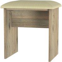 Ready Assembled Wilcox Dressing Table Stool - Oak Effect, White