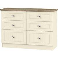 Welcome Furniture Ready Assembled Wilcox 6-Drawer Midi Chest of Drawers - Cream Ash