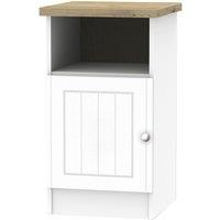 Welcome Furniture Ready Assembled Wilcox 1-Door Bedside Table - Porcelain Ash, White