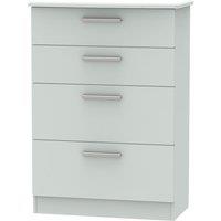 Welcome Furniture Ready Assembled Fourisse 4-Drawer Deep Chest of Drawers - Grey, Grey