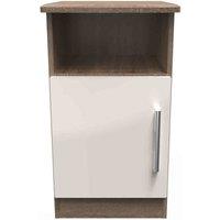 Welcome Furniture Ready Assembled Kirkhill 1-Door Bedside Table -Taupe Cedar, Brown