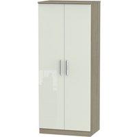 Welcome Furniture Ready Assembled Kirkhill 2-Door Wardrobe -Taupe Cedar, Brown