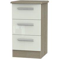 Welcome Furniture Ready Assembled Kirkhill 3-Drawer Bedside Table - Taupe Cedar, Brown