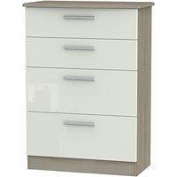 Welcome Furniture Ready Assembled Kirkhill 4-Drawer Deep Chest of Drawers - Taupe Cedar