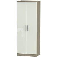Welcome Furniture Ready Assembled Kirkhill Tall 2-Door Wardrobe -Taupe Cedar, Brown
