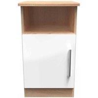 Welcome Furniture Ready Assembled Kirkhill 1-Door Bedside Table - White Oak, White