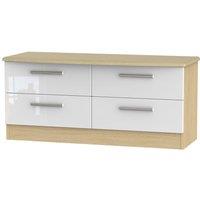 Welcome Furniture Ready Assembled Kirkhill 4-Drawer Midi Chest of Drawers - White Oak, White