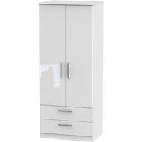 Welcome Furniture Ready Assembled Fourisse 2-Door Wardrobe with Drawers - White, White