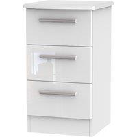 Welcome Furniture Ready Assembled Fourisse 3-Drawer Bedside Table - White, White