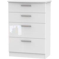 Welcome Furniture Ready Assembled Fourisse 4-Drawer Deep Chest of Drawers - White