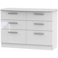 Welcome Furniture Ready Assembled Fourisse 6-Drawer Midi Chest of Drawers - White, White