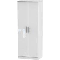 Welcome Furniture Ready Assembled Fourisse Tall 2-Door Wardrobe -White, White