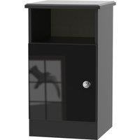 Welcome Furniture Ready Assembled Tedesca 1-Door Bedside Table - Black, Black