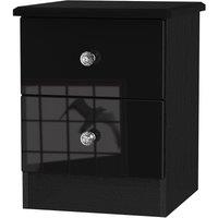 Welcome Furniture Ready Assembled Tedesca 2-Drawer Bedside Table - Black, Black