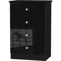 Welcome Furniture Ready Assembled Tedesca 4-Drawer Chest of Drawers - Black