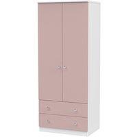 Welcome Furniture Ready Assembled Tedesca 2-Door Wardrobe with Drawers - Pink, Pink