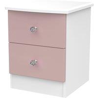 Welcome Furniture Ready Assembled Tedesca 2-Drawer Bedside Table - Pink, Pink