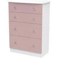 Welcome Furniture Ready Assembled Tedesca 4-Drawer Chest of Drawers - Pink