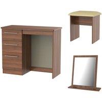 Ready Assembled Edina Dressing Table Set - Walnut, Brown