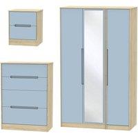 Ready Assembled Barquero 3-Piece Bedroom Set, Blue