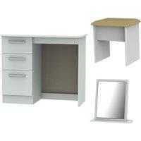 Ready Assembled Fourisse 3-Piece Dressing Table Set - Grey, Grey