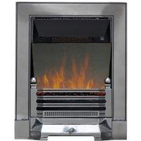 Focal Point Fires 2kW Edwardian Cast Iron LED Reflective Inset Electric Fire - Satin Chrome, Silver