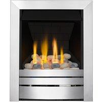 Focal Point Fires 3.2kW Lorient Brushed Steel Slimline Radiant Gas Fire - Chrome, Silver