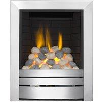 Focal Point Fires 3.5kW Lorient Brushed Steel Full Depth Radiant Gas Fire - Chrome, Silver