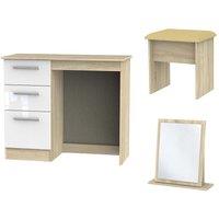 Ready Assembled Goodland 3-Piece Dressing Table Set - White, White