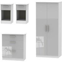 Ready Assembled Goodland 4-Piece Bed Set - Grey, Grey