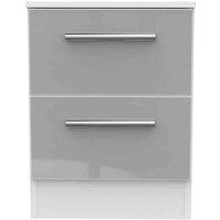 Welcome Furniture Ready Assembled Goodland 2-Drawer Cabinet - Grey, Grey