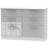 Welcome Furniture Ready Assembled Goodland 6-Drawer Midi Chest - Grey, Grey