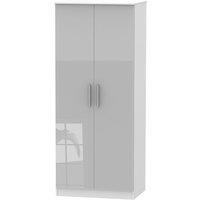 Welcome Furniture Ready Assembled Goodland 2-Door Wardrobe - Grey, Grey