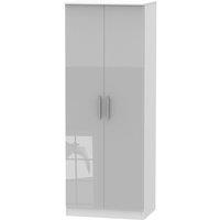 Welcome Furniture Ready Assembled Goodland Tall 2-Door Wardrobe - Grey, Grey