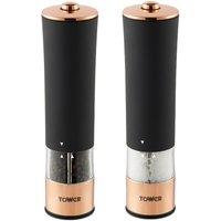 Tower Linear Electric Salt & Pepper Mill - Black/Rose Gold, Gold