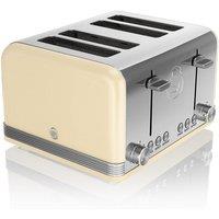 Swan ST19020CN 4-Slice Retro Toaster - Cream