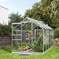 Vitavia Venus 6' x 12' Aluminium Greenhouse - Toughened Glass, Silver
